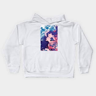 Geisha Lovers and Snake 6910 Kids Hoodie